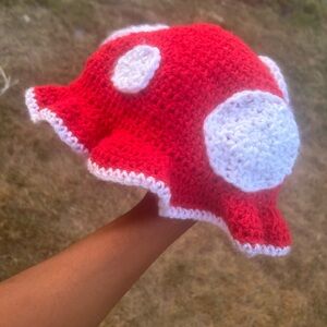 Crochet mushroom hat